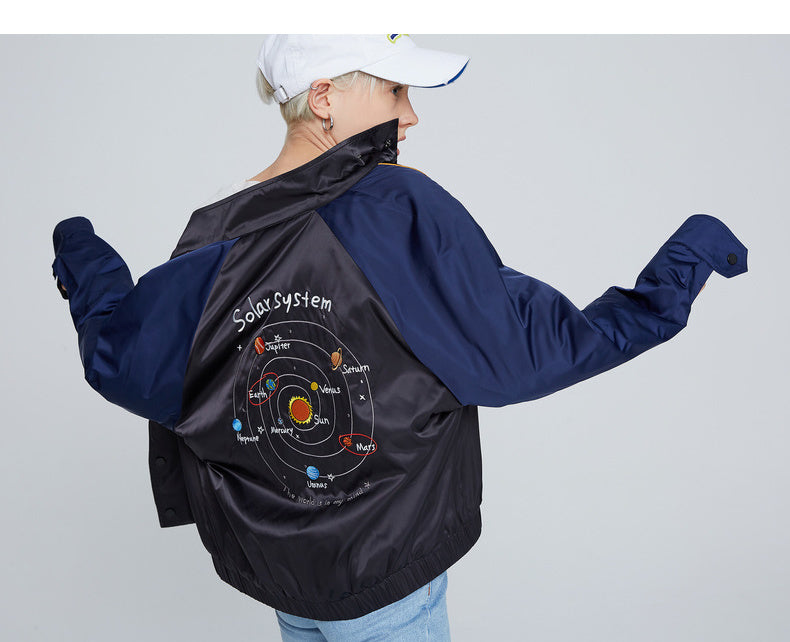Lach mode Horzel TOYOUTH BOMBER JACKET WITH BACK SOLAR SYSTEM EMBROIDERED 8841402005 –  BOOPDOCOM
