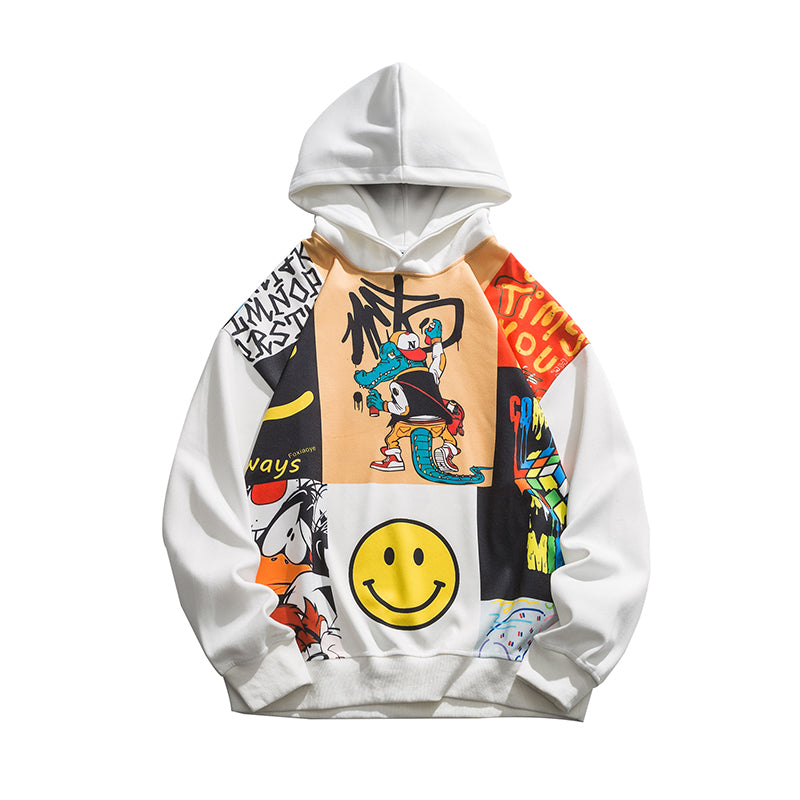 RAY DAVILO SPACE HUNTER CARTOON SMILEY PRINT UNISEX HOODIE