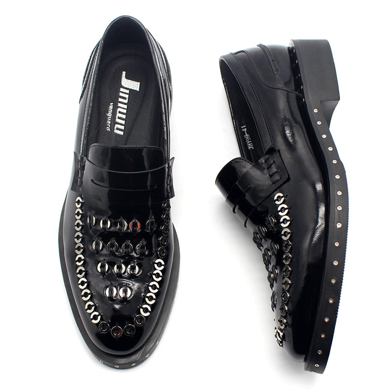 ゆー サイズ41 JINIWUローファー JINIWU black melt loafer ブラックメトルローファー - メルカリ