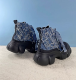 RAXOMO MARTIN RETRO DENIM CHUNKY PLATFORM BOOTS