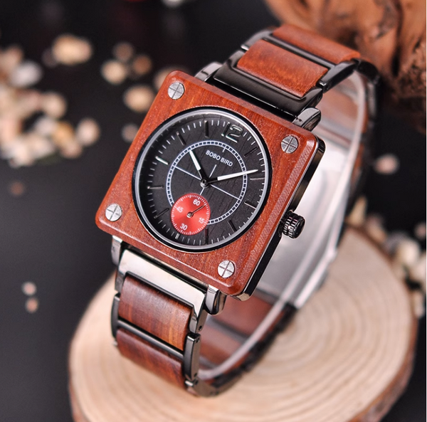 BOBO BIRD TECHZO SQUARE UNISEX WOODEN WATCH