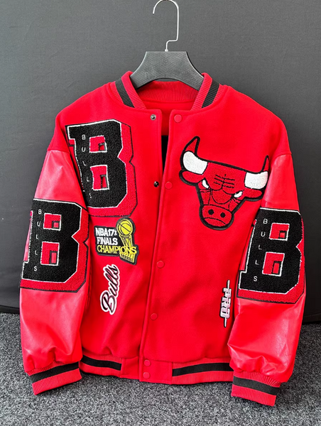 BASKETBALL BULLERS EMBROIDERED CASUAL VASITY JACKET