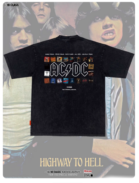 ACDC ROCK BAND CARTOON VINTAGE PRINT COMBINED TEES SWEATSHIRT