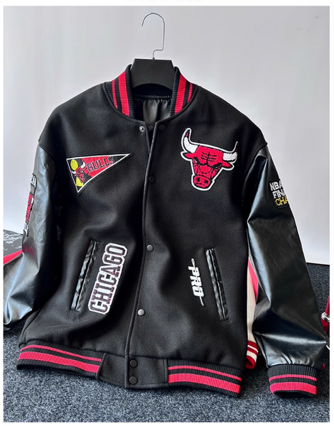 PRO BULLS BASKETBALL EMBROIDERED VARSITY UNISEX COLLEGE JACKET