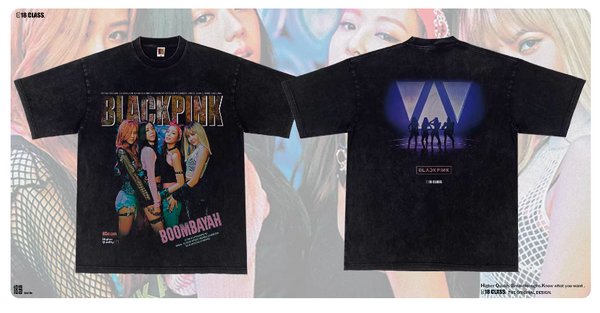 BLACK PINK PRINT KPOP STREETWEAR COMBINED T SHIRT AND SWEATSHIRT