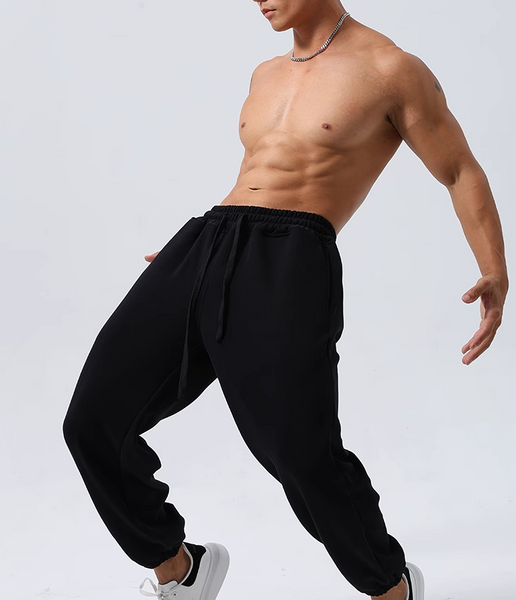 GYM BUDDY LOOSE FIT MID-RISE WAIST WORKOUT SWEATPANTS