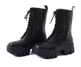 PARIS MARTIN BULLDOZER COMBAT CHUNKY SOLE UNISEX LEATHER BOOTS