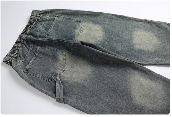 UNAPS DISTRESSED DIRTYFIT VINTAGE DENIM JEAN SWEATPANTS