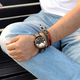 BOBO BIRD MULTI FUNCTION STAINLESS WATCH WITH WOODEN STRAP