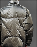 UNAPS DUCK DOWN METALLIC HIGH COLLAR UNISEX PUFFER JACKET