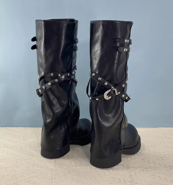 ZOUZIO SWEET PUNK STUDDED PLATFORM WOMEN'S BOOTS