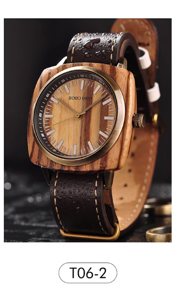 BOBO BIRDVINTAGE TRENDY DESIGN UNISEX WOODEN WATCH