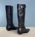 FROXALO COWGIRL STYLE OVER-THE-KNEE LEATHER BOOTS