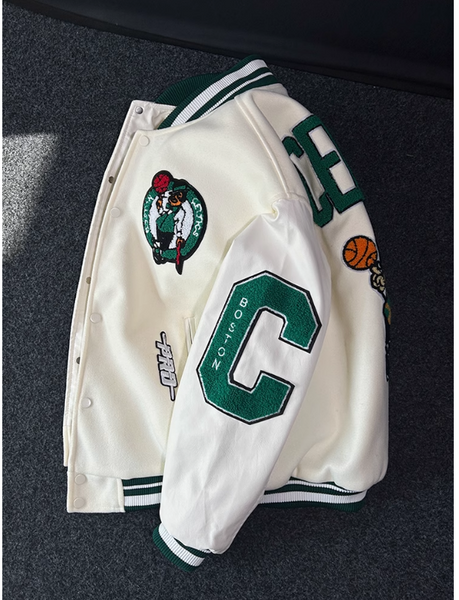 CHAMPO BOSTONS EMBROIDERED BASKETBALL VARSITY COLLEGE JACKET