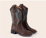 BRENDOVON CHUNKY HEEL KNEE-HIGH FOR WOMEN'S WESTERN COWBOY BOOTS