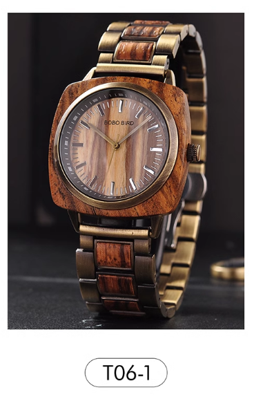 BOBO BIRDVINTAGE TRENDY DESIGN UNISEX WOODEN WATCH