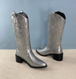 VINTAGE WESTERNER COWGIRLS HIGH HEELED LEATHER BOOTS