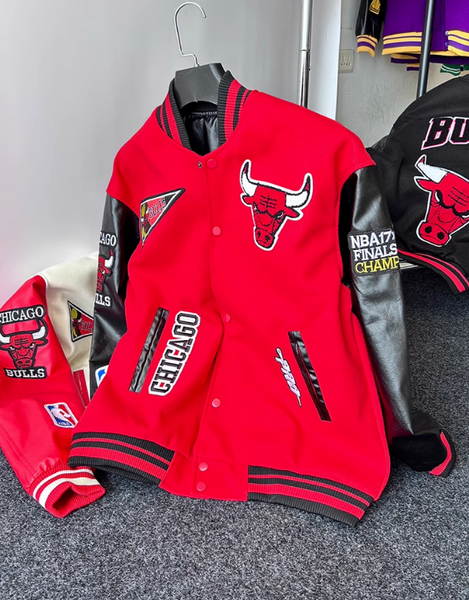 PRO BULLS BASKETBALL EMBROIDERED VARSITY UNISEX COLLEGE JACKET