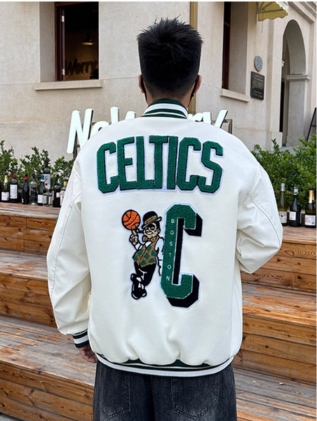 CHAMPO BOSTONS EMBROIDERED BASKETBALL VARSITY COLLEGE JACKET