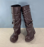 ZOUZIO SWEET PUNK STUDDED PLATFORM WOMEN'S BOOTS