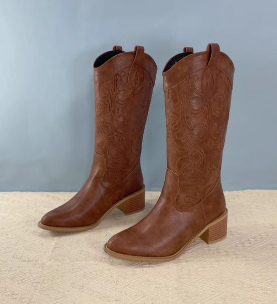 VINTAGE WESTERNER COWGIRLS HIGH HEELED LEATHER BOOTS