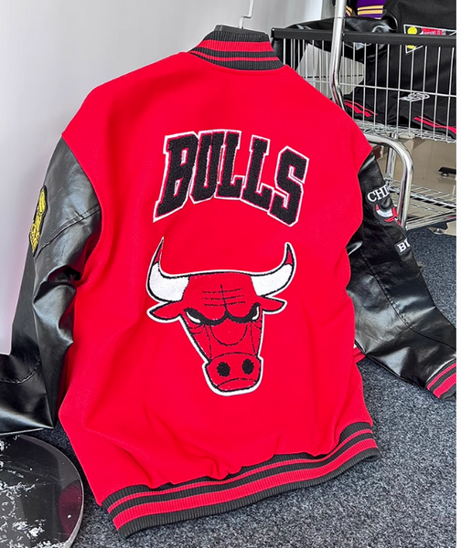 PRO BULLS BASKETBALL EMBROIDERED VARSITY UNISEX COLLEGE JACKET