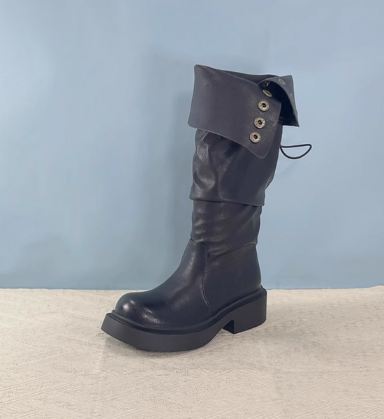 JIALINNA MARTIN OVER THE KNEE CHUNKY SOLE WOMEN'S BOOTS