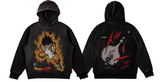GOKU KAMEHAMEHA DRAGON BALL Z RETRO SAIYAN COMBINED T SHIRT WITH HOODIE
