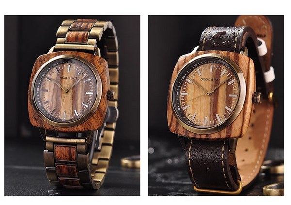 BOBO BIRDVINTAGE TRENDY DESIGN UNISEX WOODEN WATCH