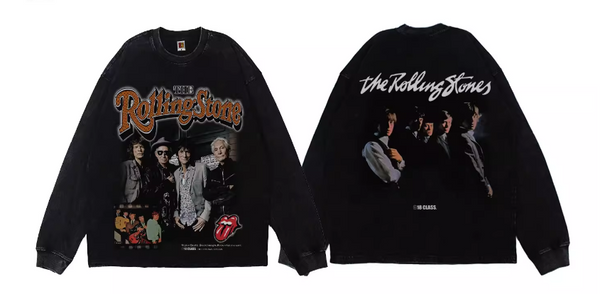 ROLLING STONES VINTAGE ROCK AND ROLL IMMORTALITY T SHIRT WITH SWEATSHIRT