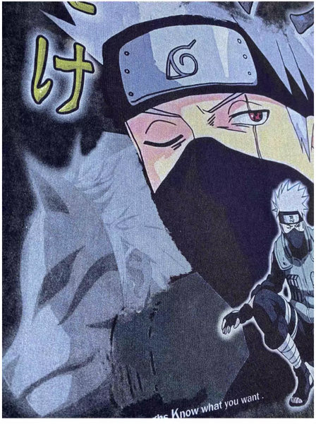 KAKASHI HATAKE NARUTO ANIME PRINT T SHIRT WITH SWEATSHIRT