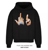 MIDDLE FINGER FCUK YOU PRINT HIPHOP GRAPHIC STYLE HOODIE IN BLACK&nbsp;