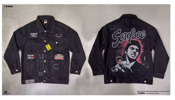 SCARFACE GANGSTER VINTAGE DENIM JEAN JACKET