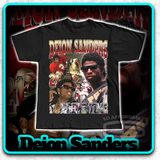 DEION SANDERS PRINT PRIME TIME FOOTBALL JERSEY COTTON T SHIRT