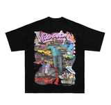 DKNT VICE CITY RETRO VINTAGE GAME TRIBUTE T SHIRT IN BLACK