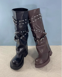 ZOUZIO SWEET PUNK STUDDED PLATFORM WOMEN'S BOOTS