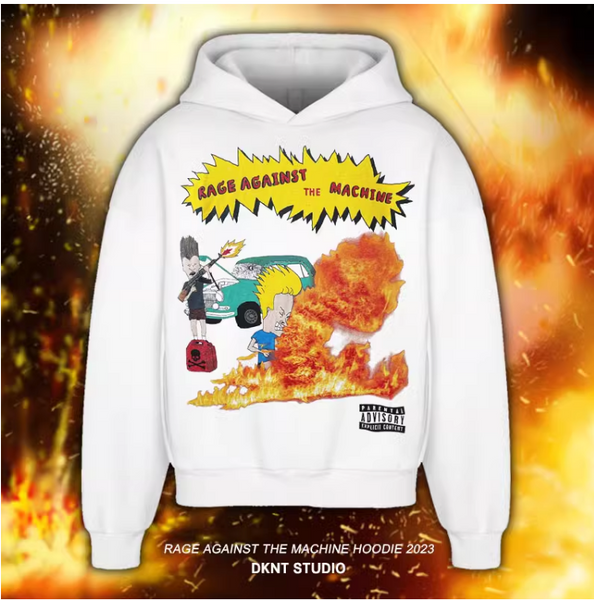 DKNT BEAVIS AND BUTT-HEAD CARTOON GRAPHIC HOODIE