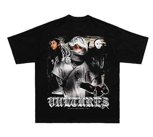 DKNT VIBE VULTURE ICONIC STYLE T SHIRT IN BLACK