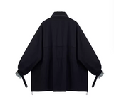 BLACK CLOVER CYLIP HOODED KOREAN STYLE DENIM PATCHWORK WINDBREAKER