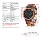 BOBO BIRD HANDMADE WOODEN UNISEX WATCH IN MULTICOLOR