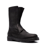 ALLEN COZXUN BRITISH STYLE CHUNKY MID CALF BOOTS IN BLACK