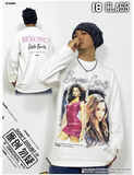 BEYONCE QUEEN BEY ICONIC VINTAGE COMBINED CREWNECK TEE AND SWEATSHIRT