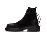 ISOZE THOCO HIGH TOP CHUNKY SOLE LEATHER BOOTS IN BLACK