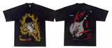 GOKU KAMEHAMEHA DRAGON BALL Z RETRO SAIYAN COMBINED T SHIRT WITH HOODIE