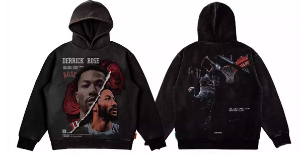 DERRICK D-ROSE WINDY CITY TRIBUTE BASKETBALL T SHIRT WITH SWEATSHIRT