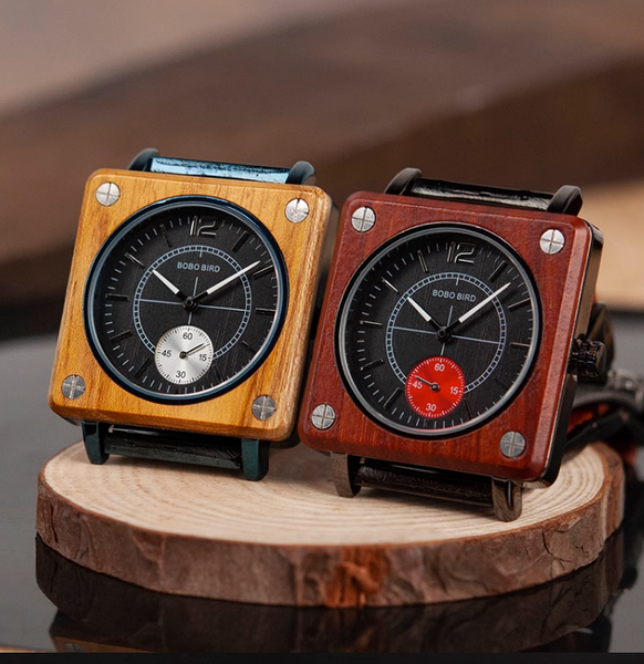 BOBO BIRD TECHZO SQUARE UNISEX WOODEN WATCH