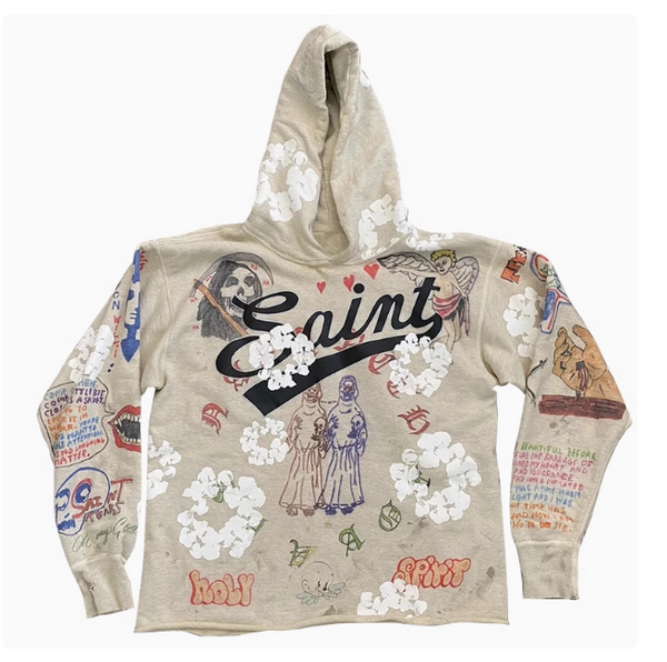 CELEBRITY-INSPIRED HAND PAINTED GRAFFITI UNISEX HOODIE