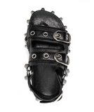 HOLLOW RETRO STYLE CHUNKY SOLE UNISEX SANDAL WITH RIVET