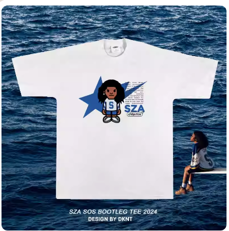 DKNT DESIGN SZA SOS CARTOON UNISEX T SHIRTS