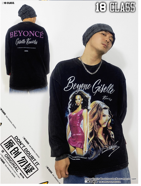 BEYONCE QUEEN BEY ICONIC VINTAGE COMBINED CREWNECK TEE AND SWEATSHIRT